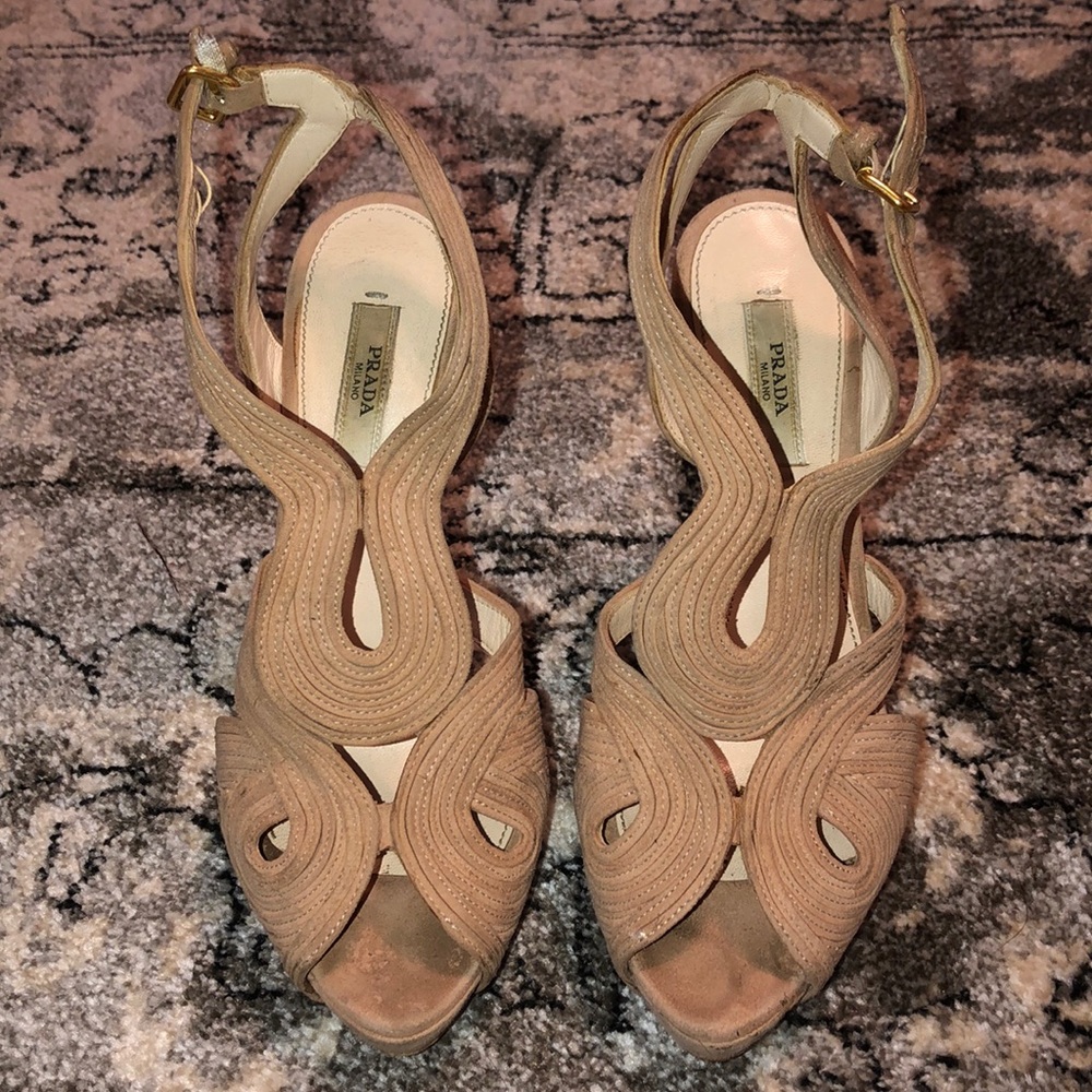 PRADA Nude Suede Heels!!